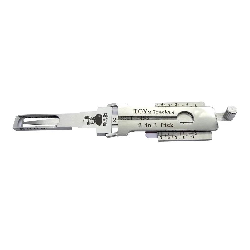 Original Lishi TOY2 Track V.4 2 in 1 Lock Pick Decoder Ignition Car Door Open for T-oyota and Lexus Models Vertical Milling