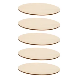 5pcs Round Wood Circle Unfinished Round Wood Slices Wood Circles Cutouts for DIY Crafts Pyrography Painting, Khaki