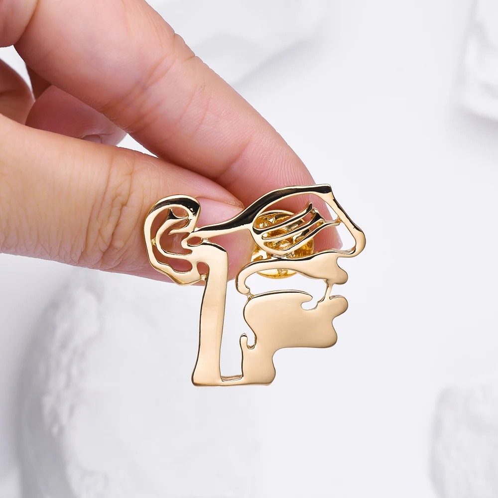 Hanreshe Otolaryngology Hollow Head Pin Simple Medical Lapel Brooch for ENT Doctor Nurse Backpack Badge Jewelry