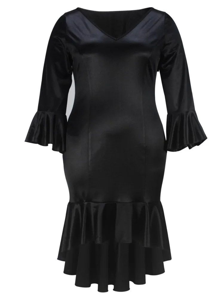 L-4XL Plus Größe Kleidung Kleider Frauen Roben Herbst Winter Langarm Street Style Casual 3XL 4XL Große Größe Midi Kleid Übergroßen