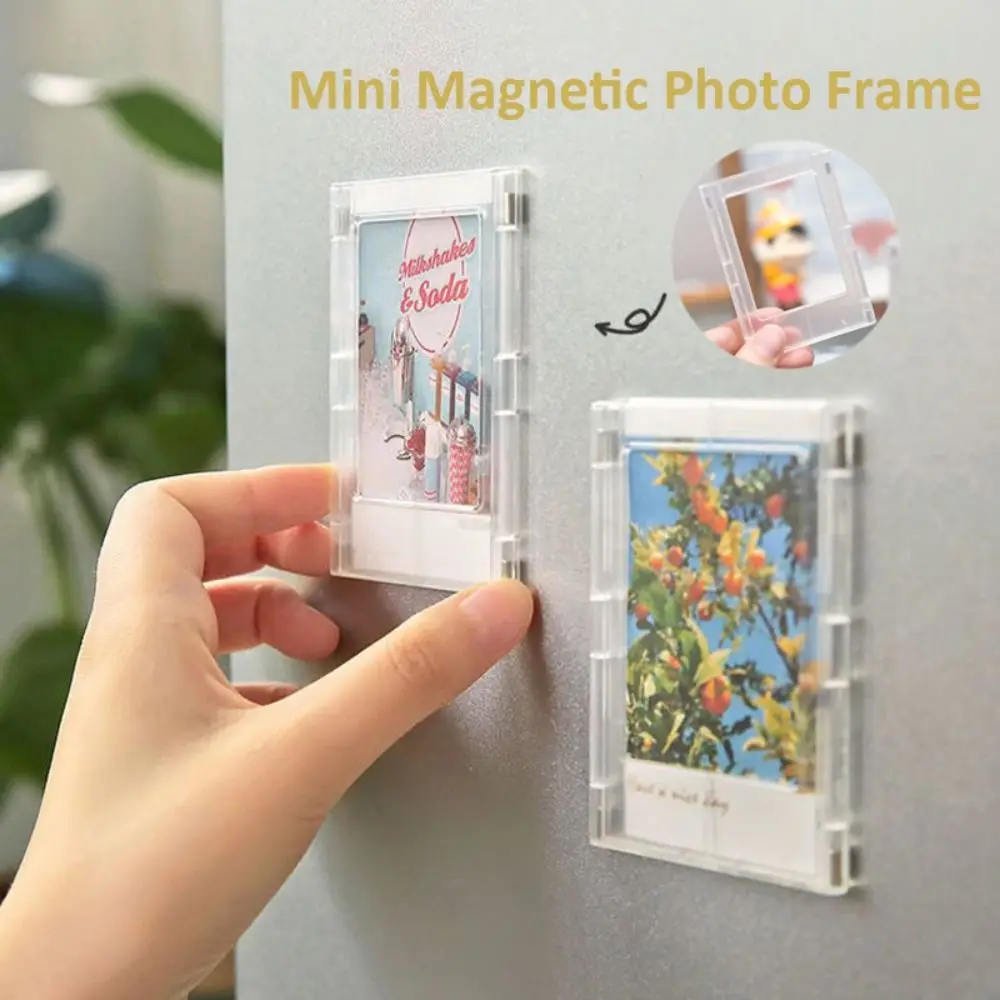 2.36 x1.77inch Fridge Magnetic Frame Double Sided ABS Children's Artwork Frames Clear Display Frame