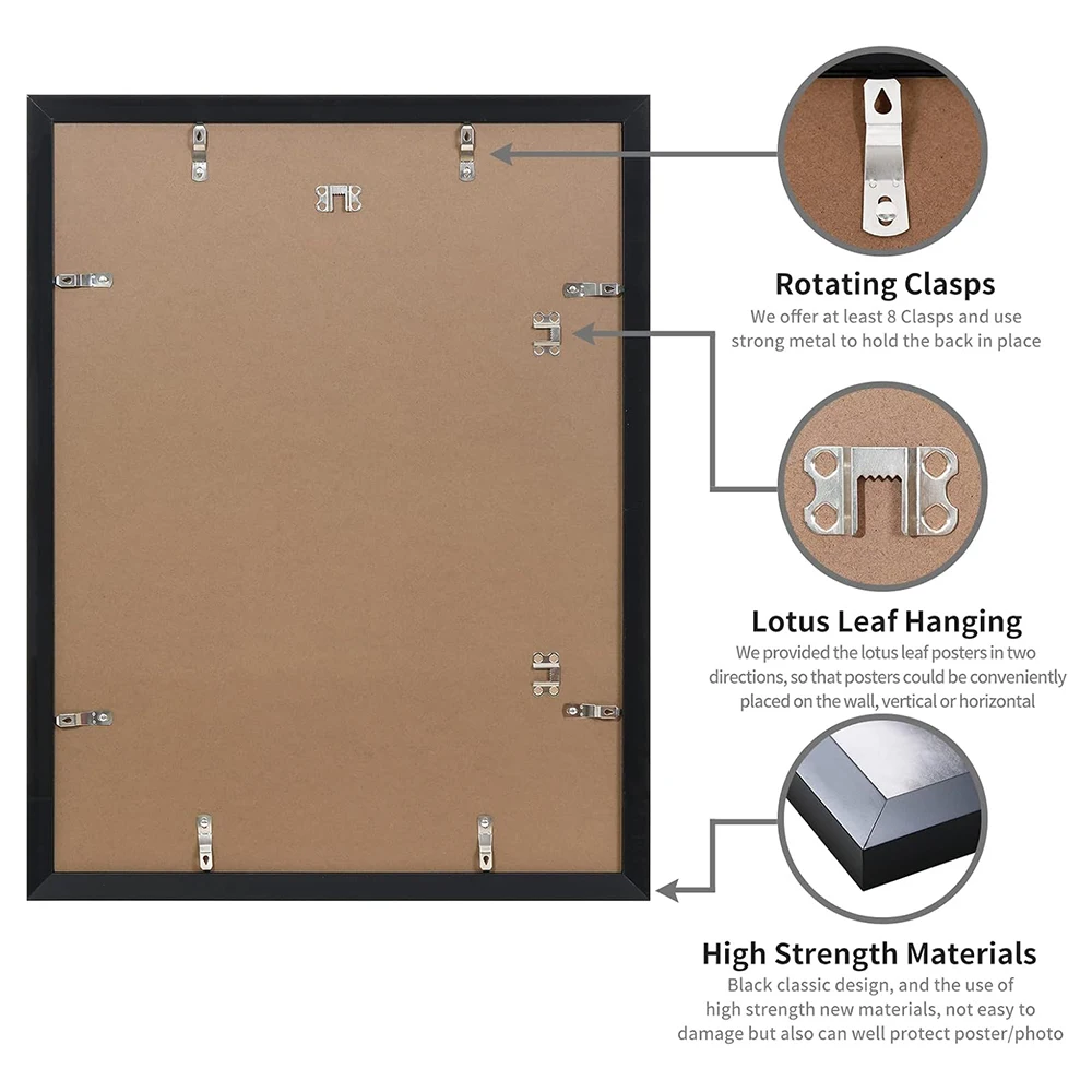 Poster Frames Picture Frames with HD Plexiglass for Horizontal or Vertical Wall Mounting Durable Scratch-proof Safe and Artistic