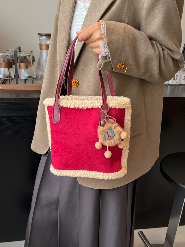 

Матовая сумка-ведро Plu, женская сумка, повседневная сумка из мягкого хлопка без талии, однотонная ручная сумка большого размера