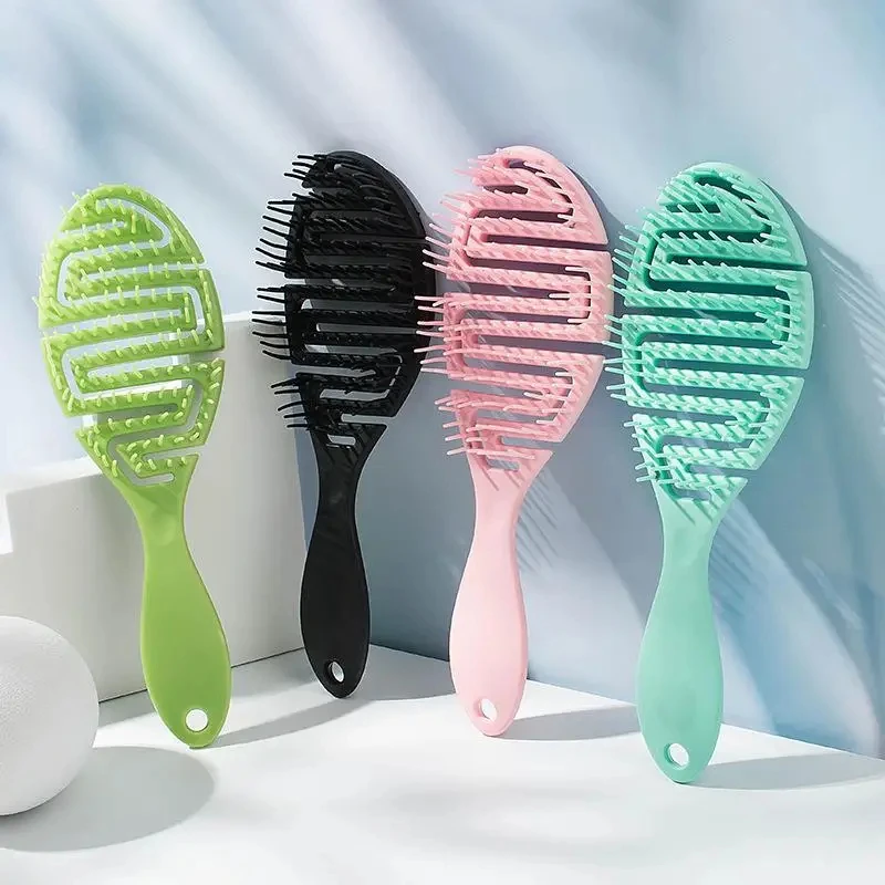 

Wet Brush Pro Flex Dry ,Curved Comb, Massage Comb Fluffy Shape, Ribs Curling Comb,Can Be Used On Wet Hair For Easy Detangling