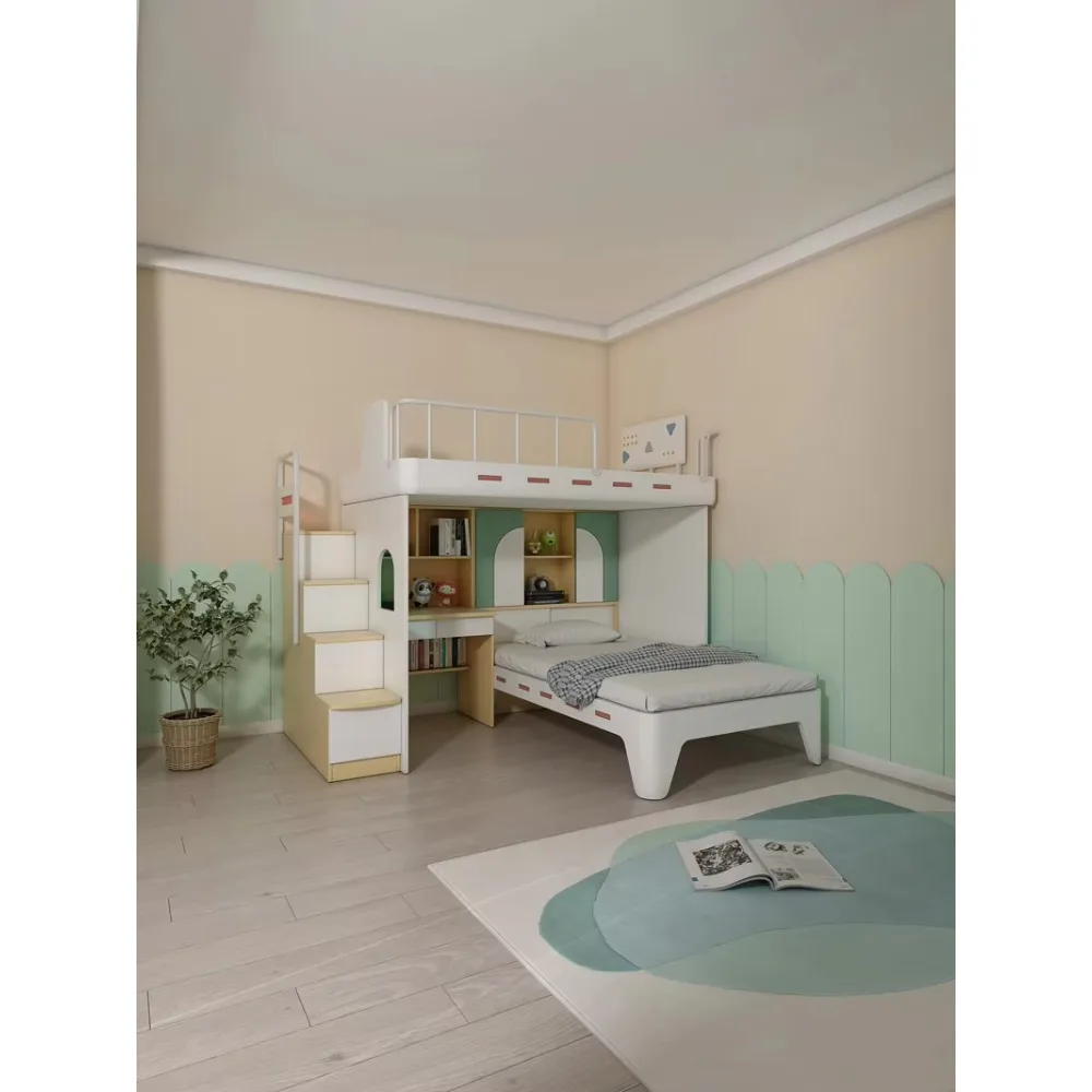 Jiali детский спальный гарнитур, двуспальные кровати, многоместные двухъярусные кровати, кабинет, компьютерный стол, шкаф, лестница для хранения, детская двухъярусная кровать