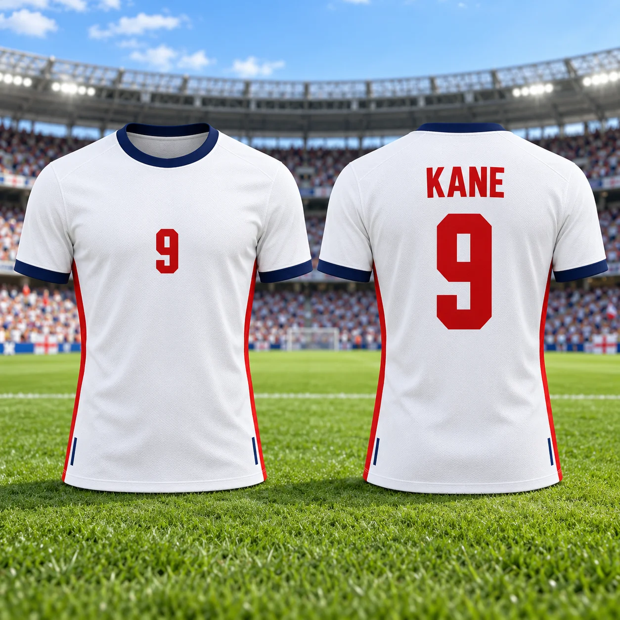 2026/27 Men Women Harry Kane 9 Football Jersey England Fan Shirt Short Sleeve Crew Neck Printed Polyester Soccer Top Casual Wear