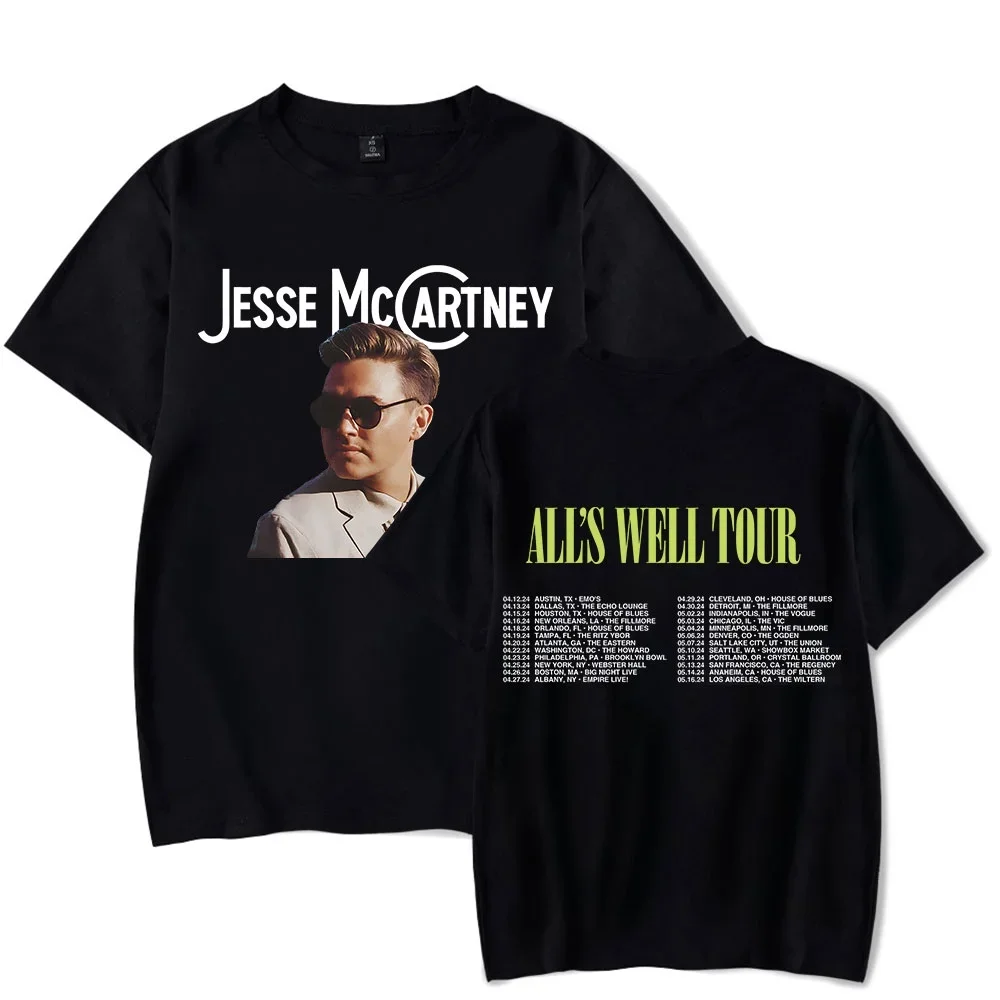 Jesse McCartney Merch All's Well Tour T-Shirt Men/Women Streetwear Tshirt Shirt Short Sleeve