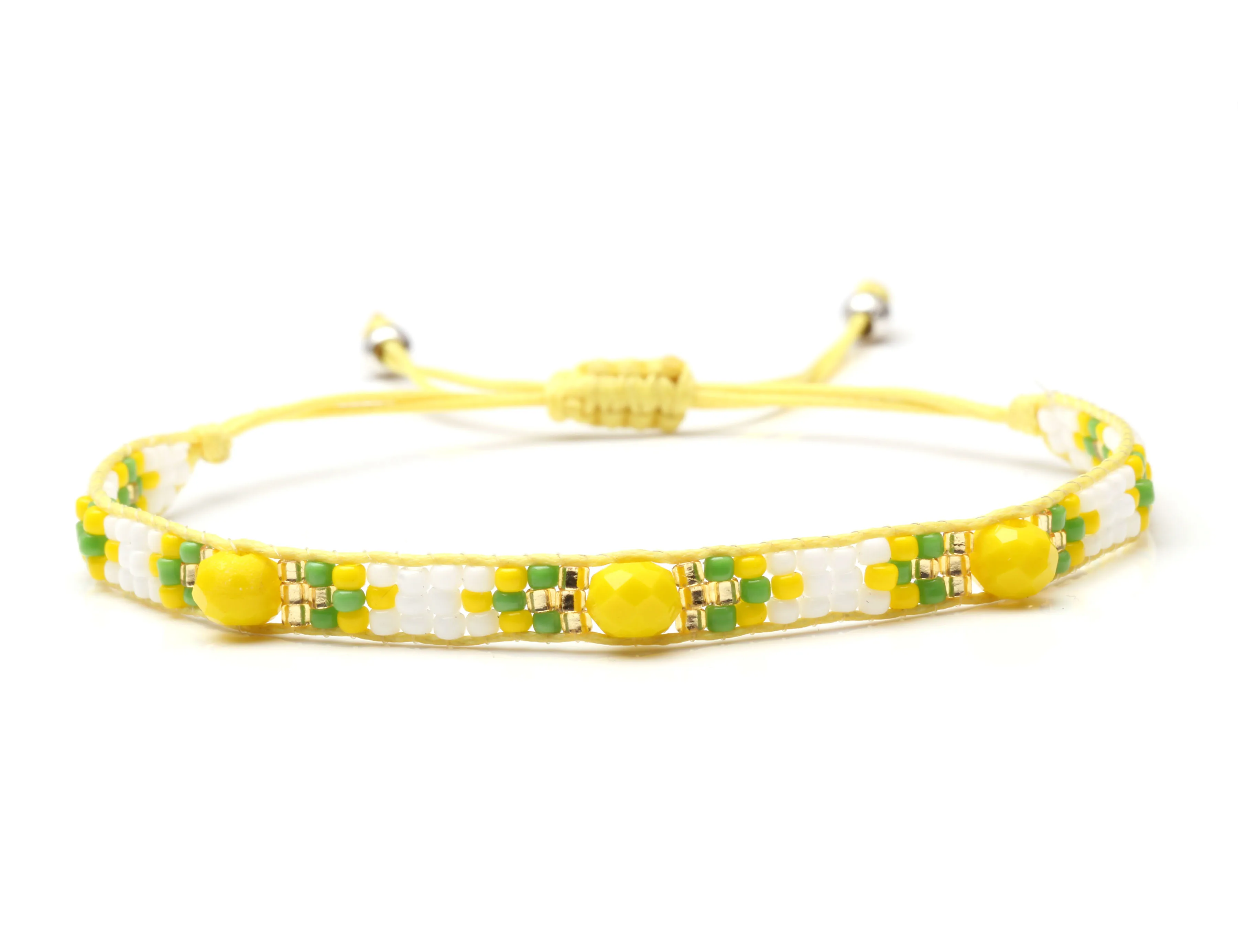Bohemian Miyuki Glass Seed Bead Crystal Woven Bracelet Handmade Multicolored Beads Waxed String Handmade Single Wrap Jewelry Her