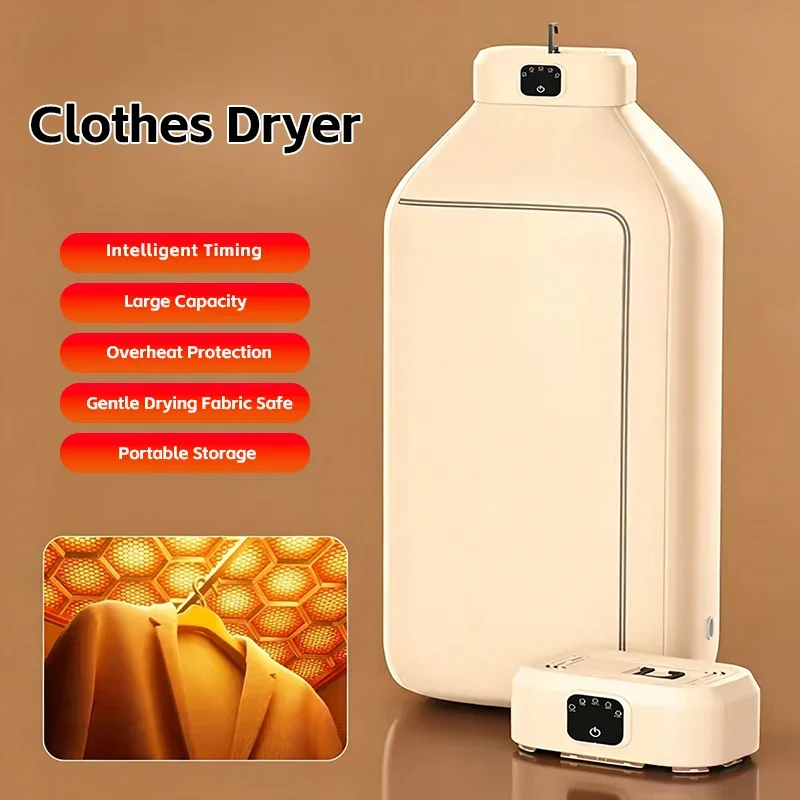 Foldable Mini Clothes & Shoe Dryer Intelligent Timing Fast Drying Portable Machine for Travel & Household Use