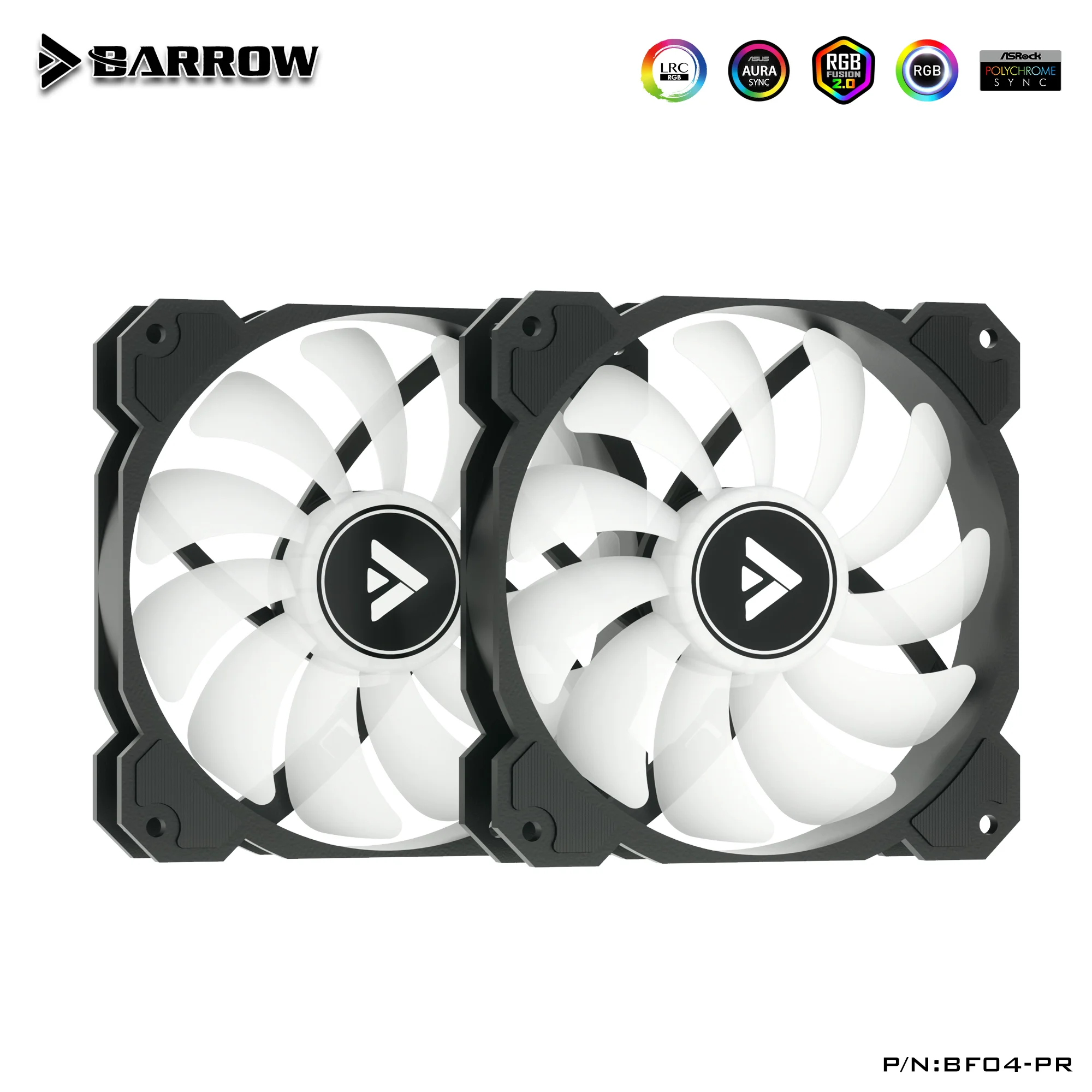 Barrow PWM Fan Size 120*120mm Fan use for Radiator Computer Case with 5V A-RGB Light 6PIN Header/Support Motherboard Aurora