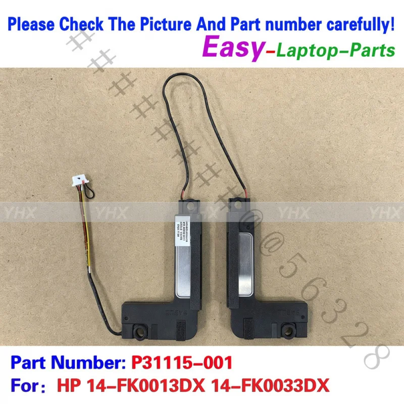 AS+New R+L Speaker Set For HP 14‑FK0013DX 14‑FK0033DX Laptop Internal Speakers P/N:P31115‑001 Replacement Repair Part