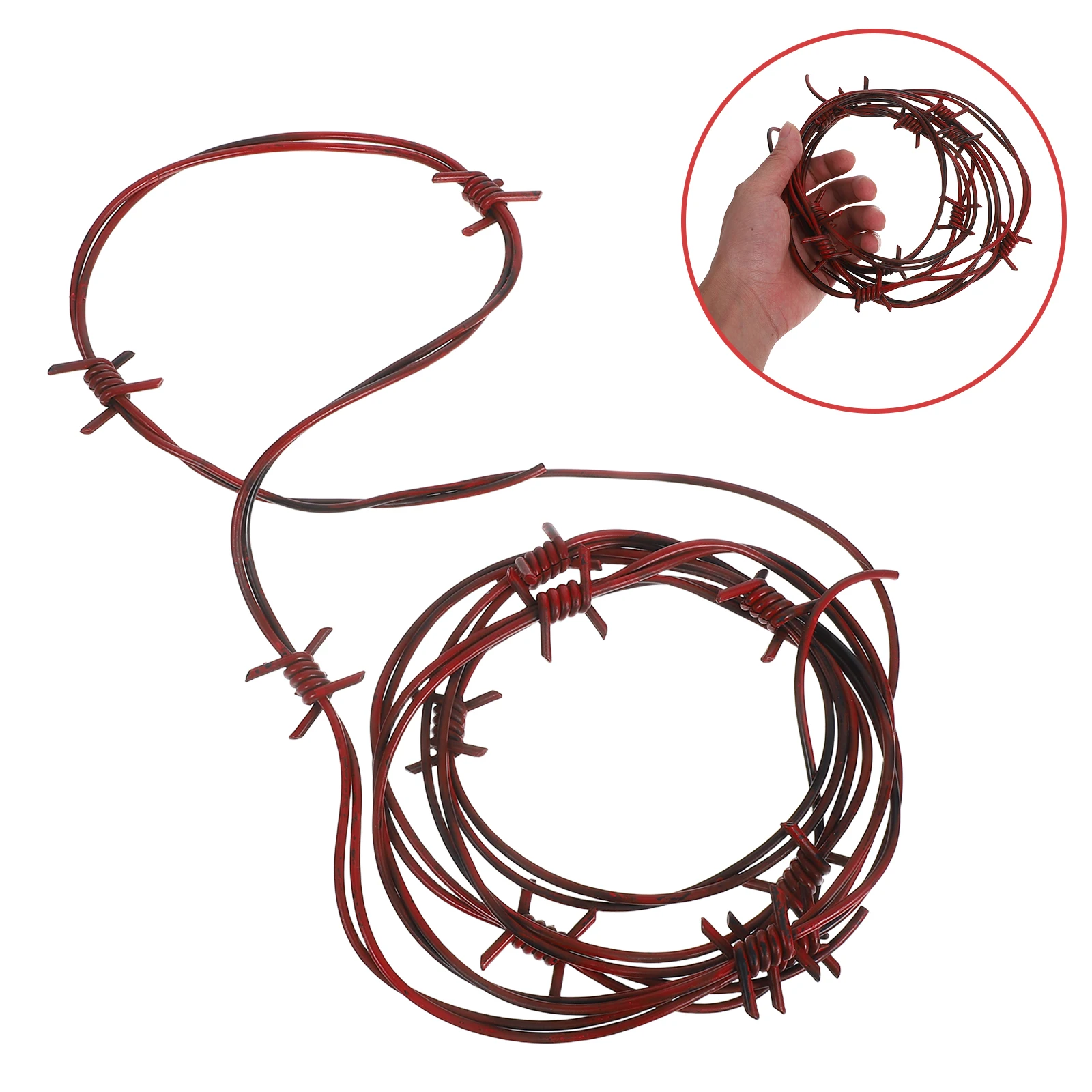 

Simulation Plastic Barbed Wire Chain 8.2ft Halloween Prop Scary Haunted House Party Decorations Horror Movie Scene