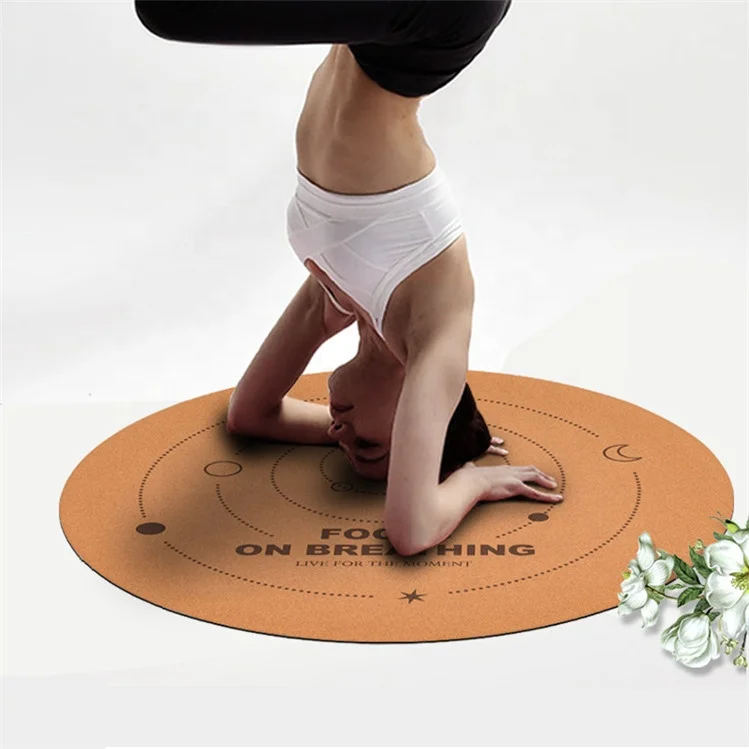 

Wholesale Customized Round Yoga Meditation cork Yoga Mat Cork Rubber Yoga Mat