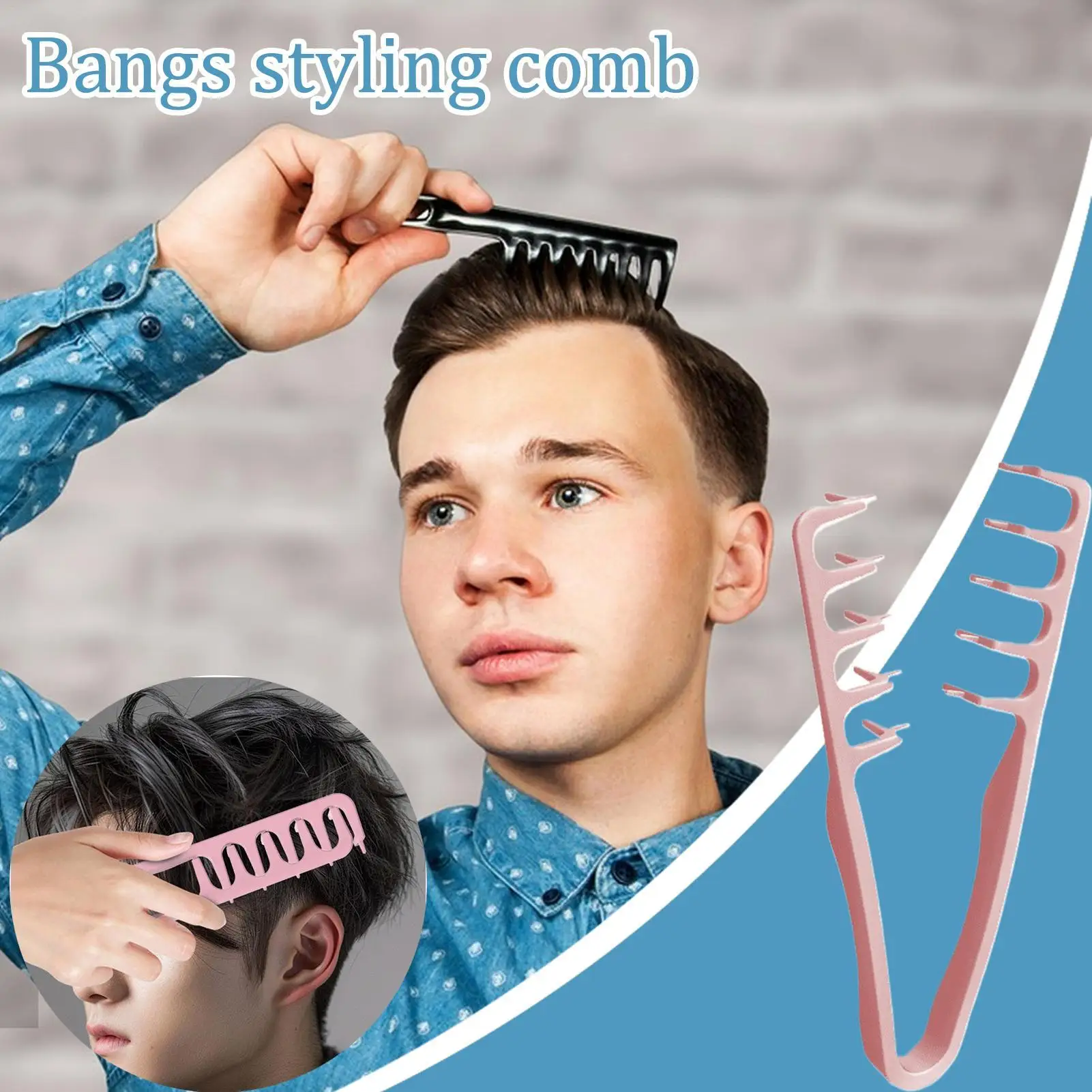 Volumizing Wide-Tooth Hair Styling Comb Curling Tools Fluffy Texture for Men Ideal for All Hair Types Hairstyling Tools