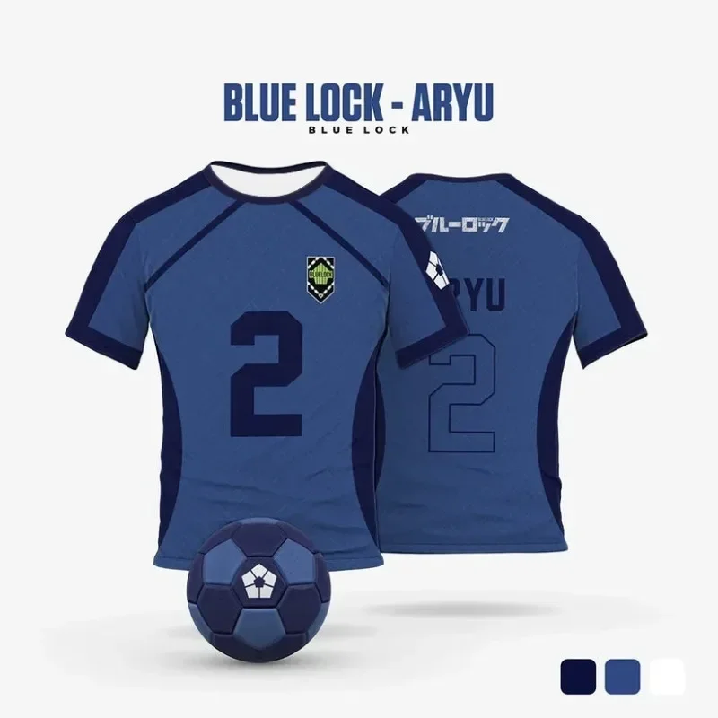 Blue Lock Rin 10 Number Anime Soccer Jersey Short-Sleeve Oversized Breathable Trendy Sportswear for Men and Women
