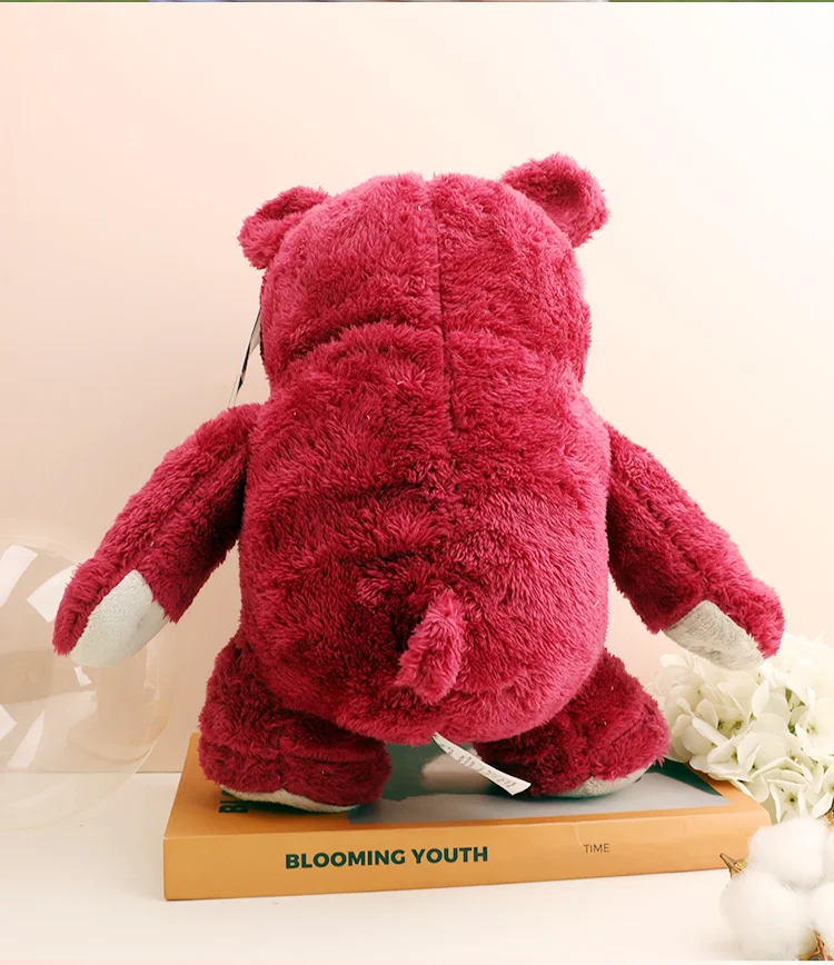Kawaii Erdbeer-Lotso-Bär Flauschiges Spielzeug aus Toy Story 3, Cartoon-Stofftier, Niedliche Puppe, Anime-Figur, Weihnachts- und Geburtstagsgeschenk für Kinder und Mädchen, Neu – Detail 4