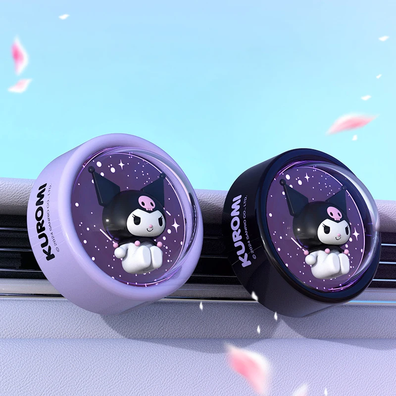 

Kawaii Sanrio Kuromi автомобиль ароматерапия аниме мультфильм выход воздуха Ритм свет украшение автомобиля аксессуар Атмосфера свет игрушки