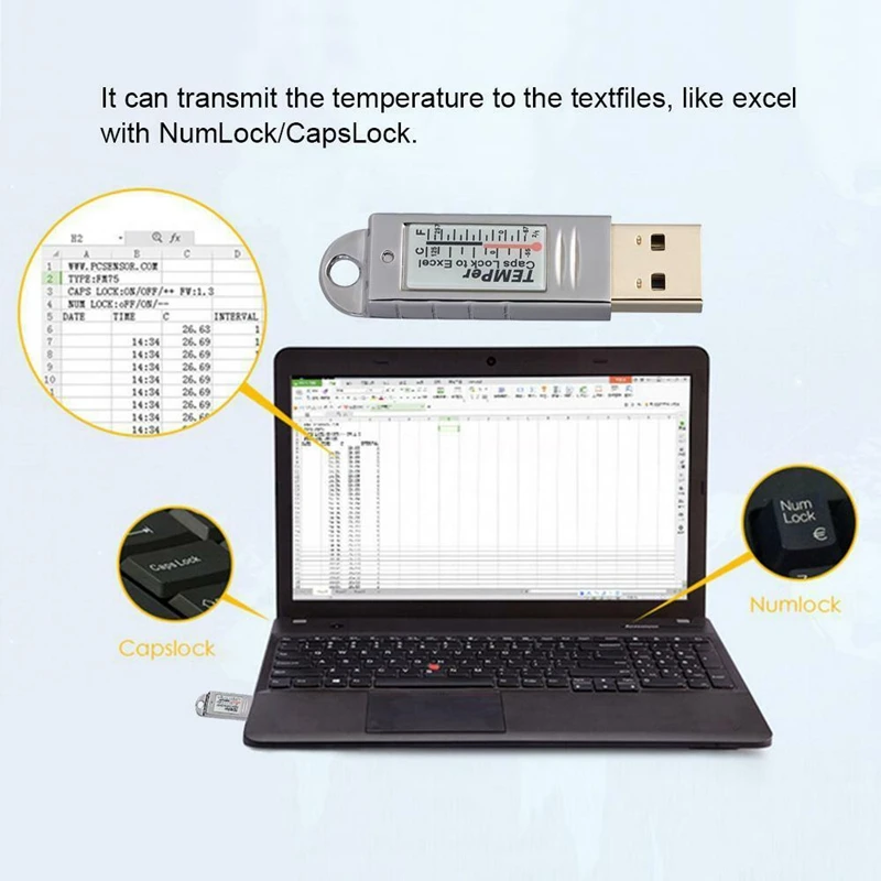 Usb Nhiệt Kế Đo Nhiệt Độ Độ Dữ Liệu Logger Thu Âm Cho Pc Windows Xp/Vista/7