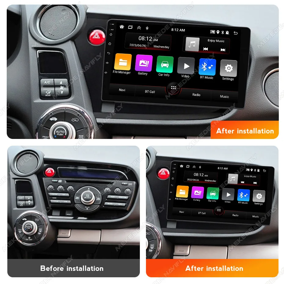 MEKEDE Car Radio Multimedia Player For Honda Insight 2009-2014 GPS Autoradio For Carplay Android Auto BT Car Intelligent System