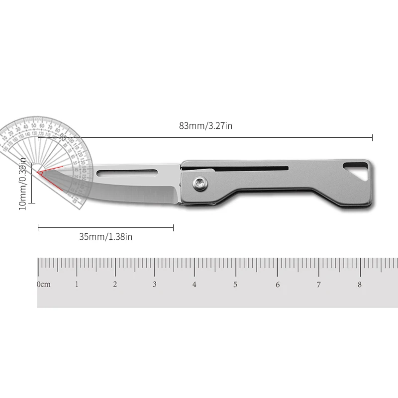 Titanium Alloy Sharp Folding Knife Titanium Mini Knife Gift Outdoor Camping Knife Edc Keychain Pendant Unpacking Express Opener