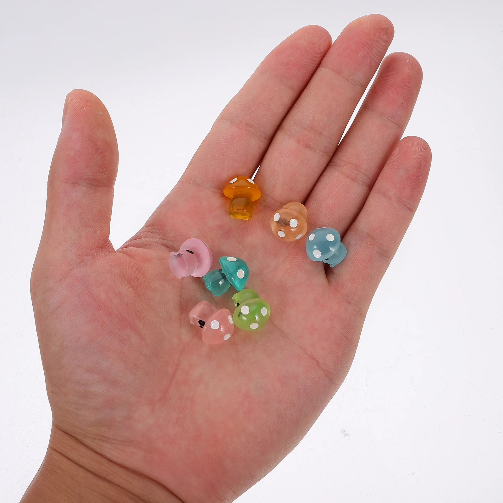 Figurines miniatures en résine, 35 pièces, ornements de champignons qui brillent dans la nuit, pour décoration de jardin, artisanat, Micro paysage, bonsaï