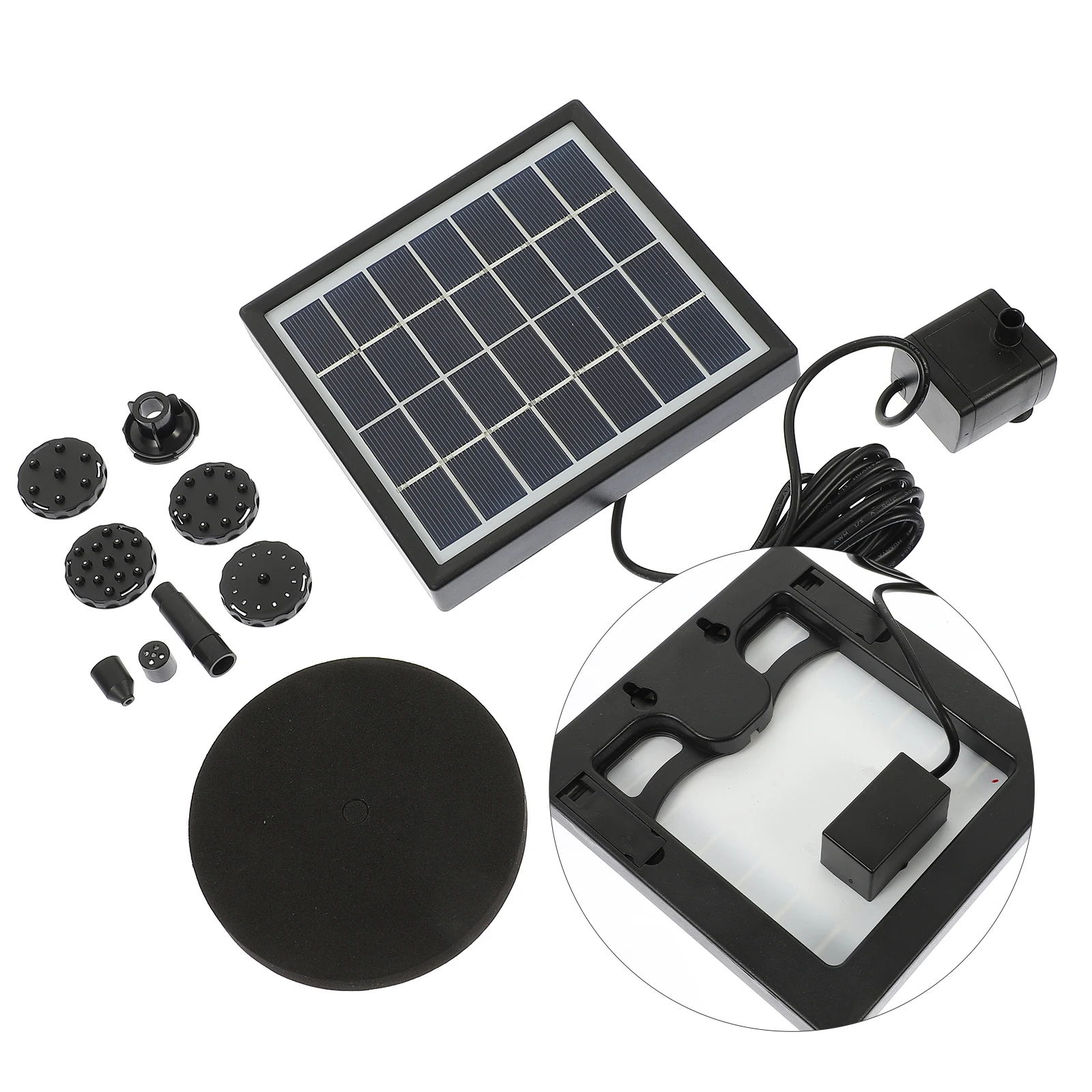 

1 set Garden Fountain Pump Solar Powered Water Pump for Pond Outdoor Decorative Small Solar Fountain Household Plastic Stainless