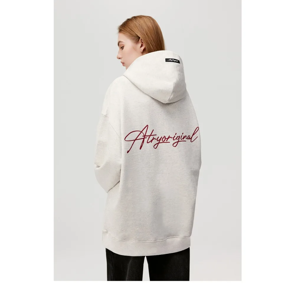 

ATRY Floral LOGO Printed Back Hoodie Spring and Autumn American High Street Lovers Long Sleeve Hoodie Men and Women