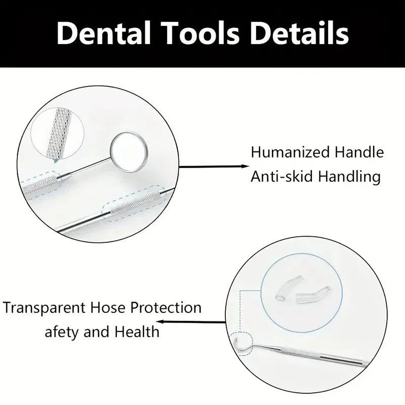 3PCS Stainless Steel Dental Tool Set Dental Oral Care Endoscopic Cleaning Calculus Remover Tooth Stains And Tartar image 5