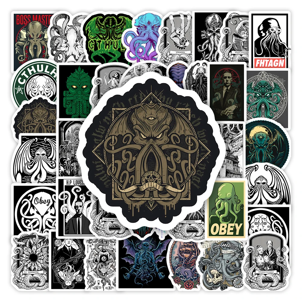 Pegatinas de mitos de Cthulhu Lovecraft Horror DIY juguete para regalo para niños calcomanía decorativa para álbum de recortes portátil botellas equipaje impermeable