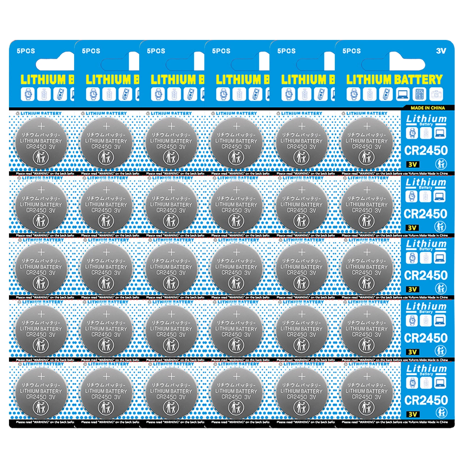 5-100pcs 3V CR2450 Button Batteries CR2450 5029LC LM2450 DL2450 CR2450N BR2450 600mAh Lithium Cell Coin Watch Battery