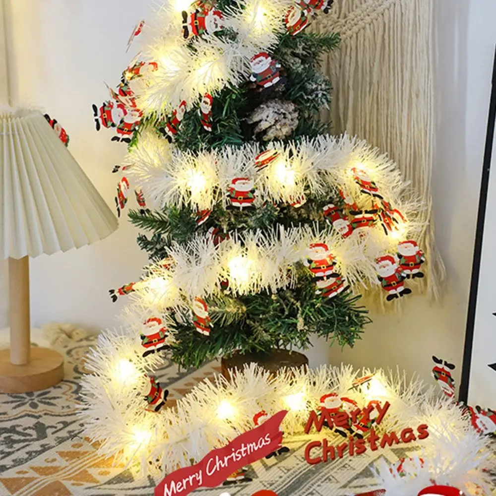 Corda de luz divertida de 5 metros, decoração de floco de neve de Papai Noel, arranjo de cena de Natal e Ano Novo