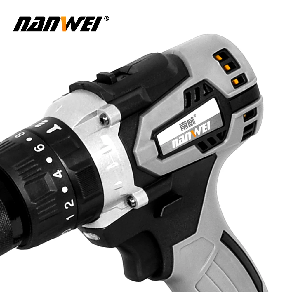 Nanwei 13mm 200NM Electric Cordless Screwdriver Impact Drill 3/8