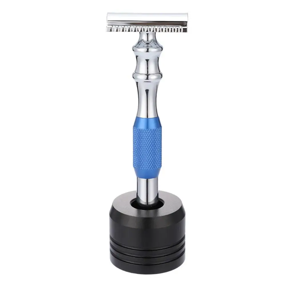 Men's Double-Edged  Razor with Anti-Slip Handle - Classic Shaving Tool for Smooth Results