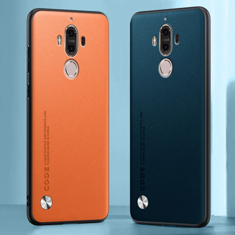 Luxury PU Leather Case For Huawei Mate 9 Back Cover Matte Silicone Shockproof Full Protection Phone Case For Huawei Mate9 Coque