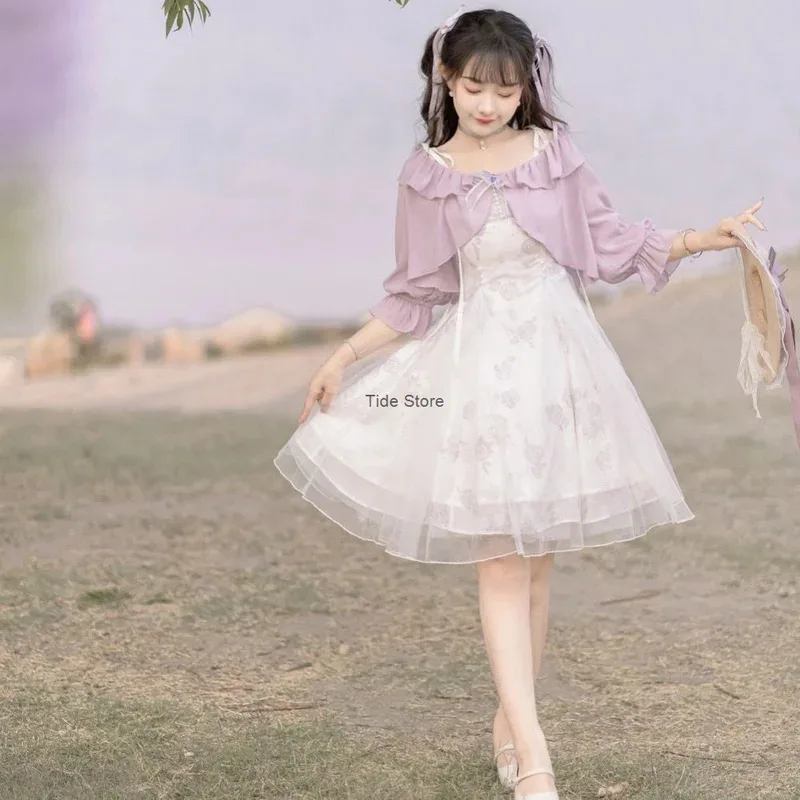 ss23 [استنشاق الورد] منتج جديد للربيع/الصيف على الطراز الصيني عنصر هان تحسين تنورة هانفو لوليتا فساتين خرافية