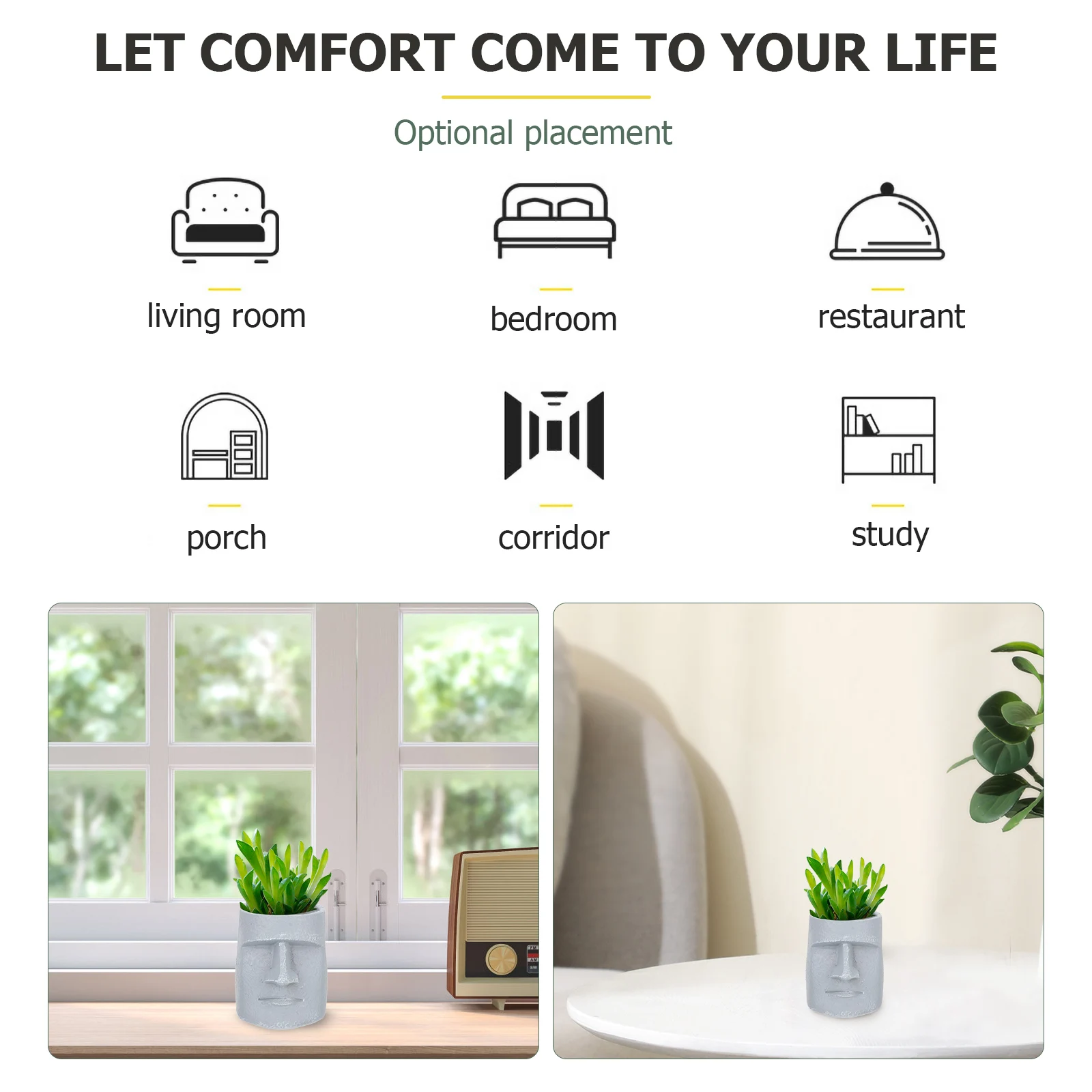 

Resin Flower Pot Stone Statue Flower Planter Home Decor Unique Design Garden Yard Indoor Balcony Decoration Gift For Family