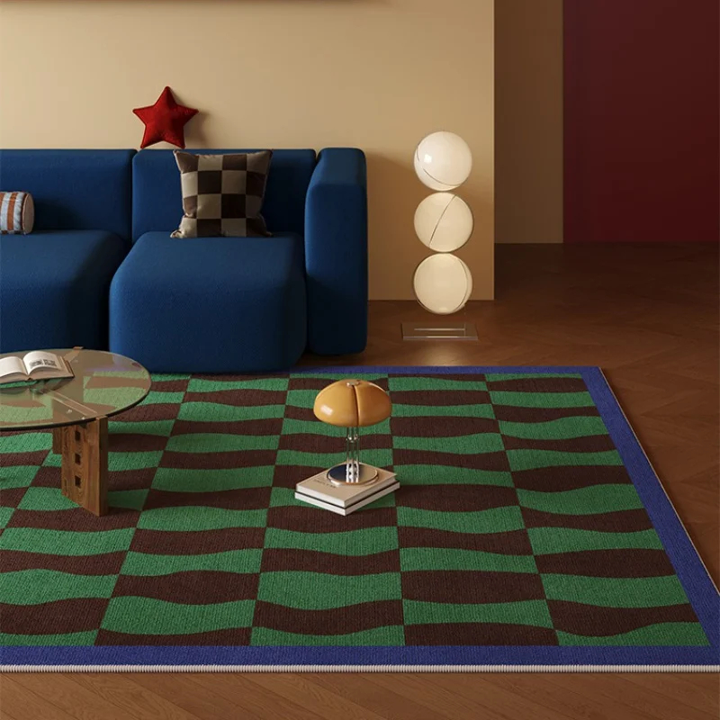 VIKAMA Country-Style Carpet, Living Room Sofa, Coffee Table, Large Anti-Slip Floor Mat, Bedroom Floor Mat, Home Decoration