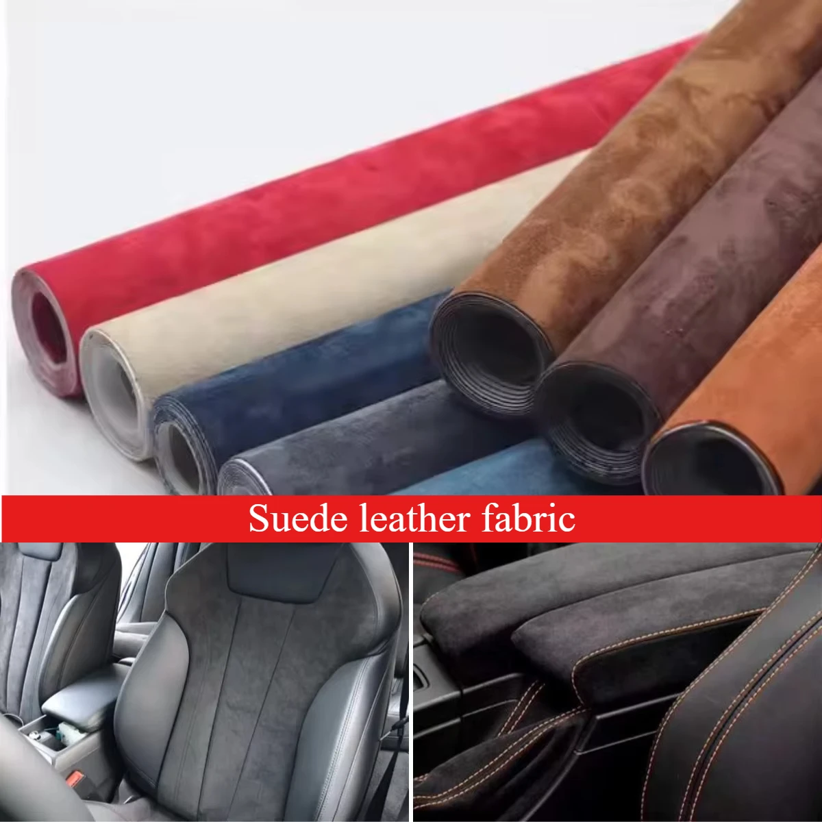 0.8mm Thick Alcantara Wrap Roll Velvet Suede Fabric Upholstery Synthetic Self Adhesive Leather for Car Interior Repair Sticker