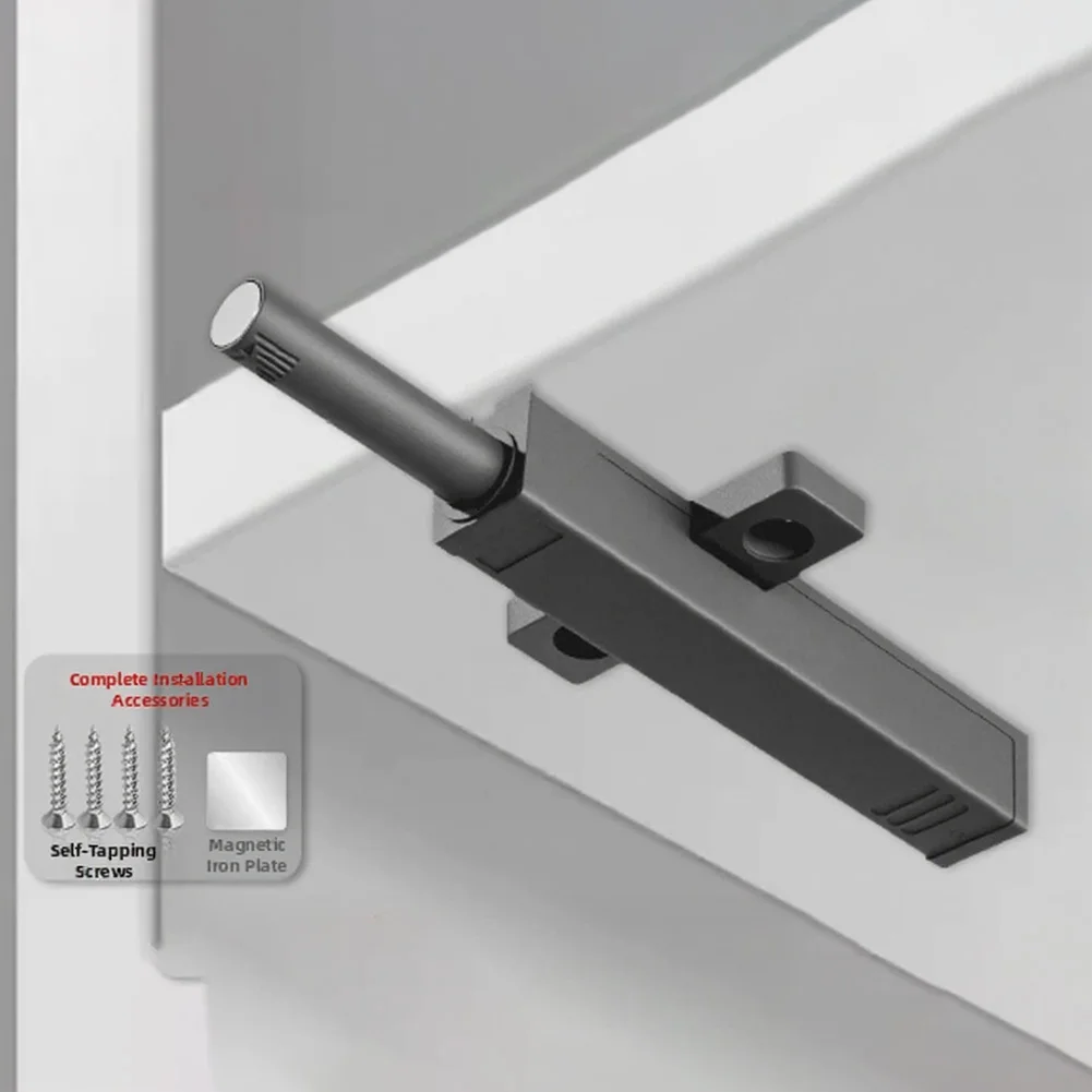 Rebound Magnetic Door Opener with Internal Spring Mechanism for Reliable Push to Open Function on For Large Cabinets