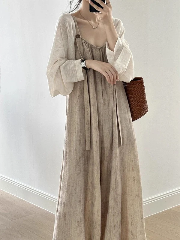 2025 Summer Suspender Rompers Oversized Women Solid Jumpsuit Fashion Cargo Overalls Holiday Wide Leg Long Pant Playsuit Wh21