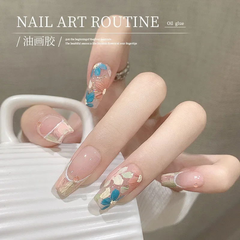 Manicure Nail Cream Gel Set with 3D Texture Painting Varnish Sculpture Carving Art Gel Brushes Tools