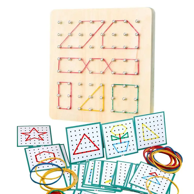 Montessori ของเล่นเด็ก Geoboard คณิตศาสตร์ Manipulative วัสดุ Array Block Geo บอร์ดกราฟิกของเล่นเพื่อการศึกษาของขวัญ