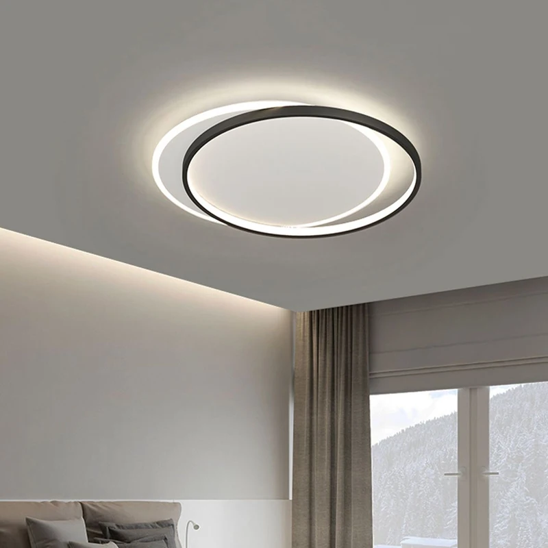 Modern Remote Controlled round Ring Ceiling Lamp Indoor Home Lighting for Bedroom Living Room Kitchen Corridor Branch Chandelier