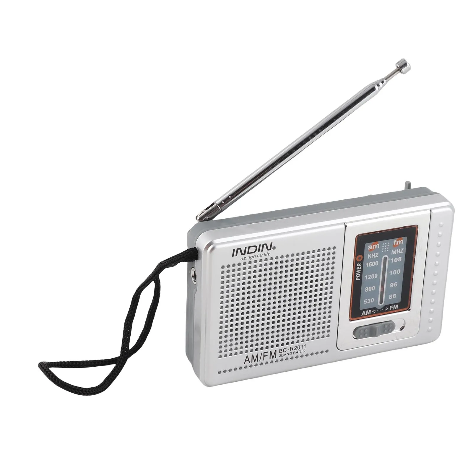 Radio AM FM Gris plateado Durable con pilas Altavoz incorporado Radio de bolsillo portátil Calidad perfecta para viajes al aire libre