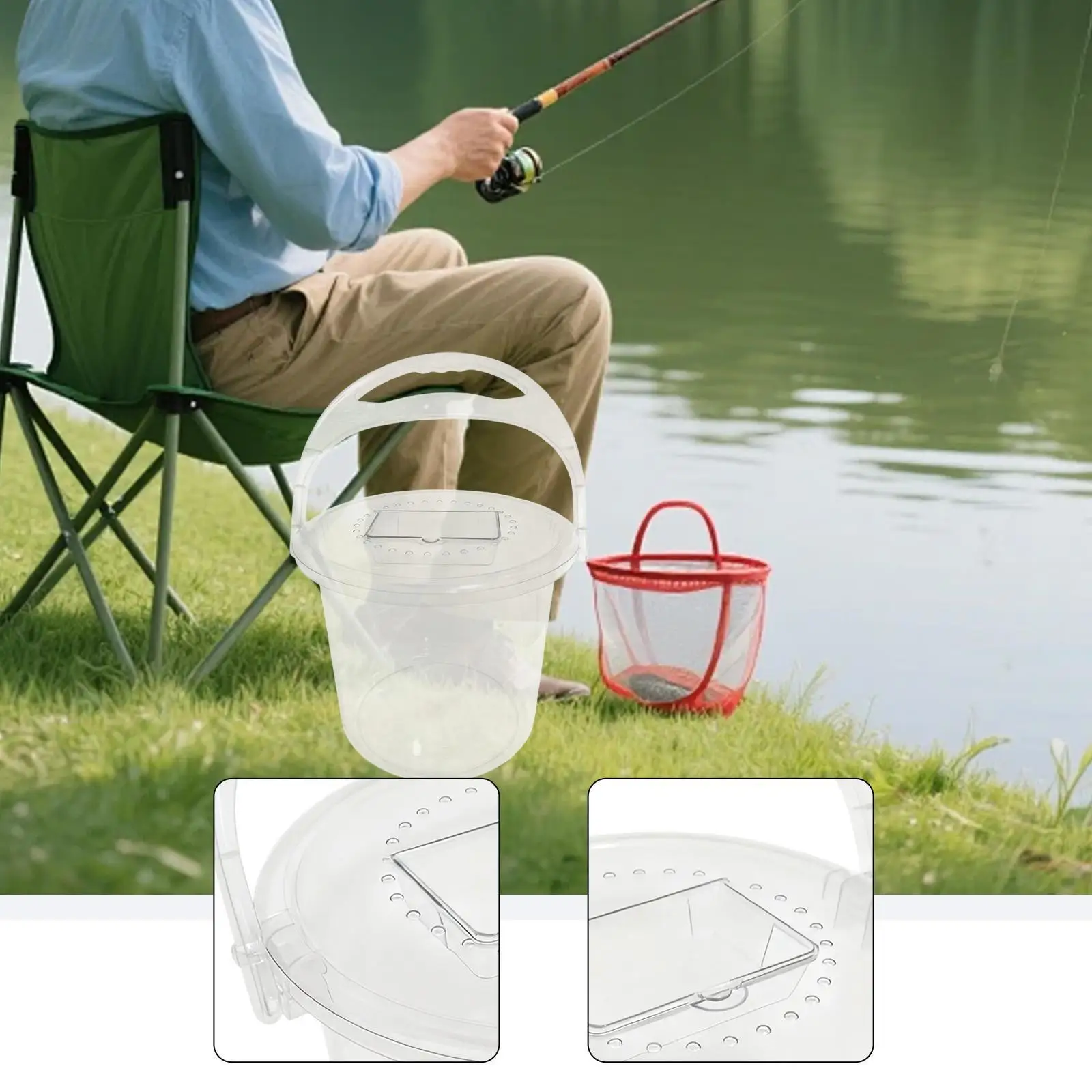 Clear Bucket Large Capacity Multi Purpose Water Bucket Container for Household Fishing Car Wash Snacks Cleaning