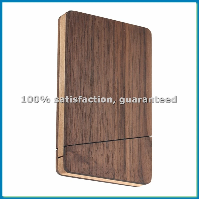 Portable Wooden Business Card Case Men and Women Business Gift Card Holder Portable Walnut Wood-SPMI