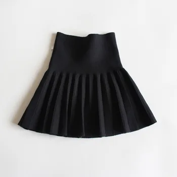 Girls Knit Pleated Skirt 5 1pcs Girls Knit Skirts Baby Autumn Winter Princess Pleated Skirts Childrens Student High Waist Mini Tutu Skirts Kids Solid Dress 5