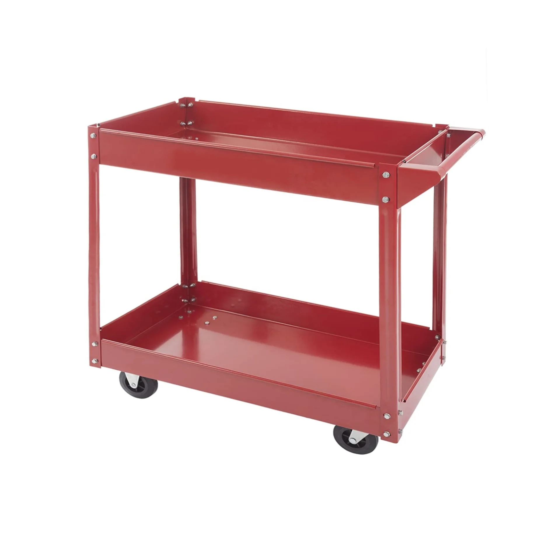 

3 Tier Steel Workshop Tool Cart Trolley Movable Heavy Duty Utility Service Tool Cart With Handle And Wheels For Workshop Garage