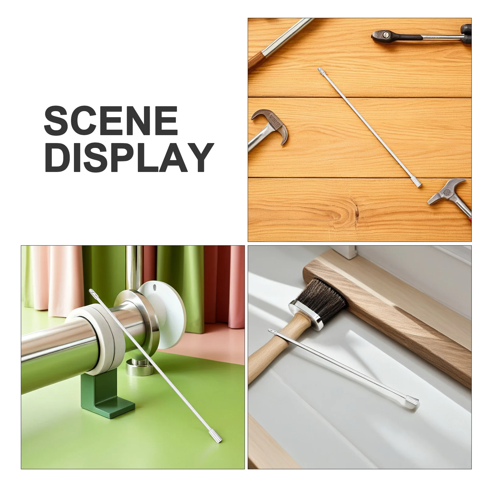 

15 Inch Long Blind Pull Rod Clear Curtain Stick for Window Shades Minimalist Design Drapery Wand Replacement Parts