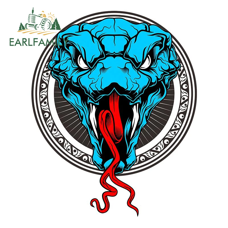 EARLFAMILY 13cm x 10.4cm Head Snake Sign Car Sticker JDM Window Car Bumper Decal Racing Logo Decoration Creative Car Styling